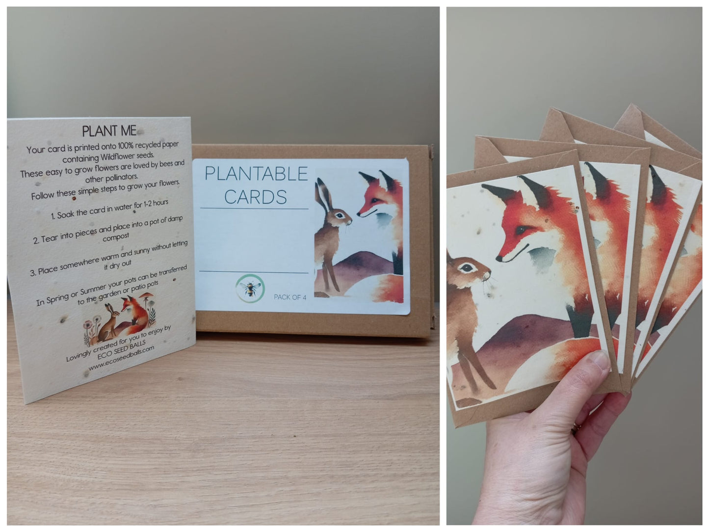 Plantable Cards Fox and Hare
