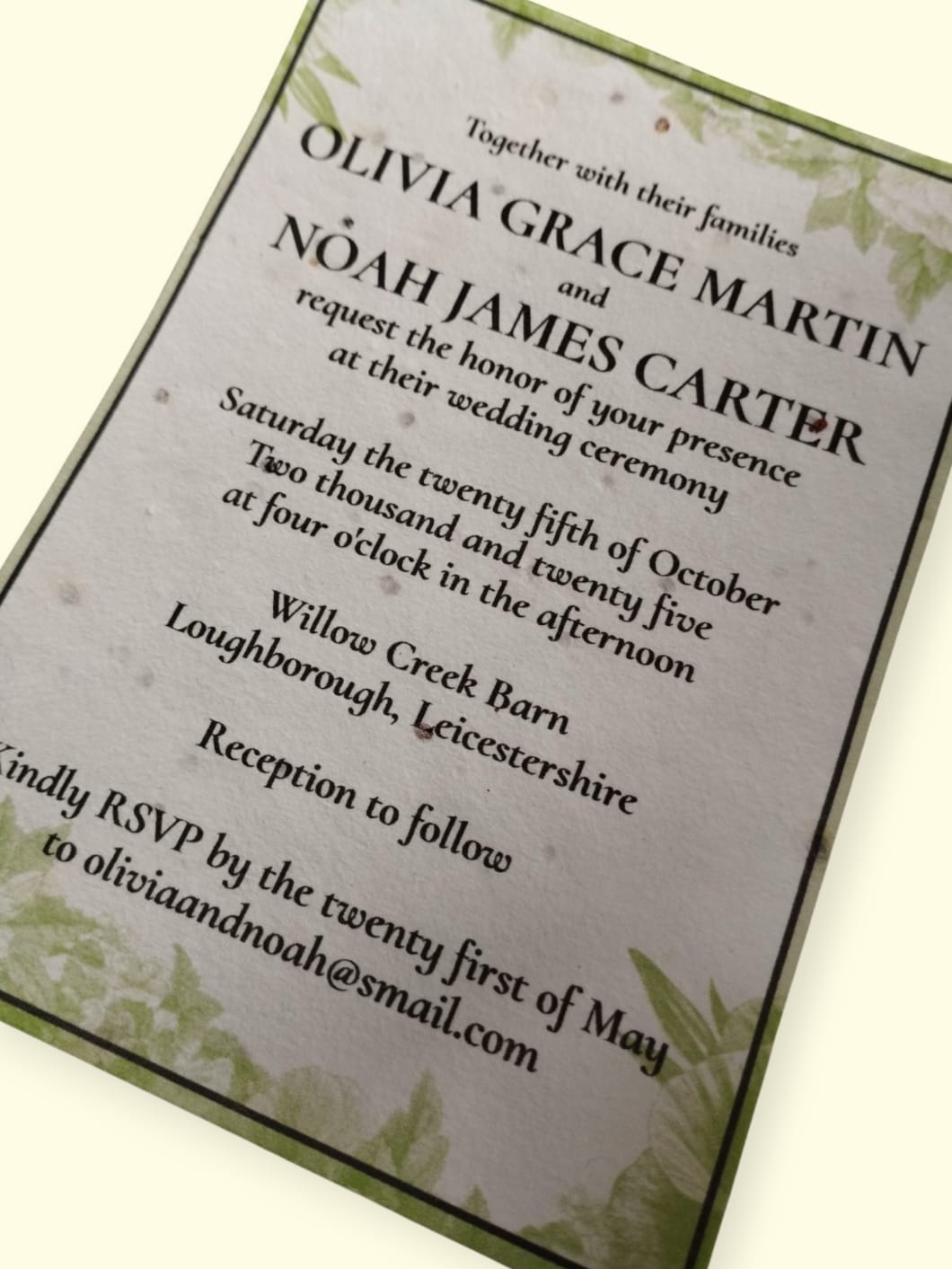 Plantable invitations