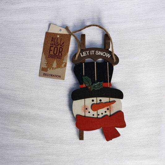 10 x Snowman Sleigh Hanging Decorations