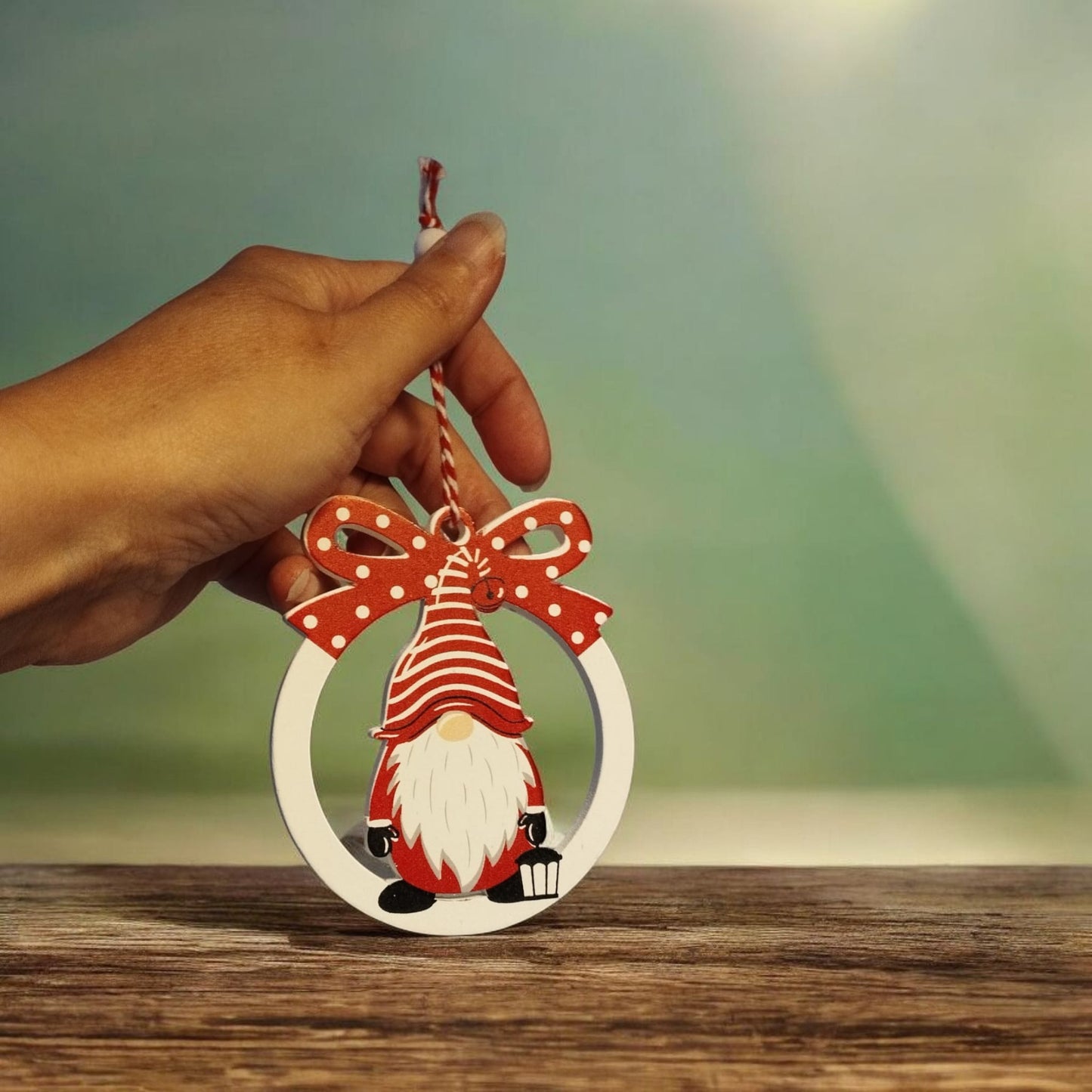 12 x Wooden Hanging Gonk Baubles