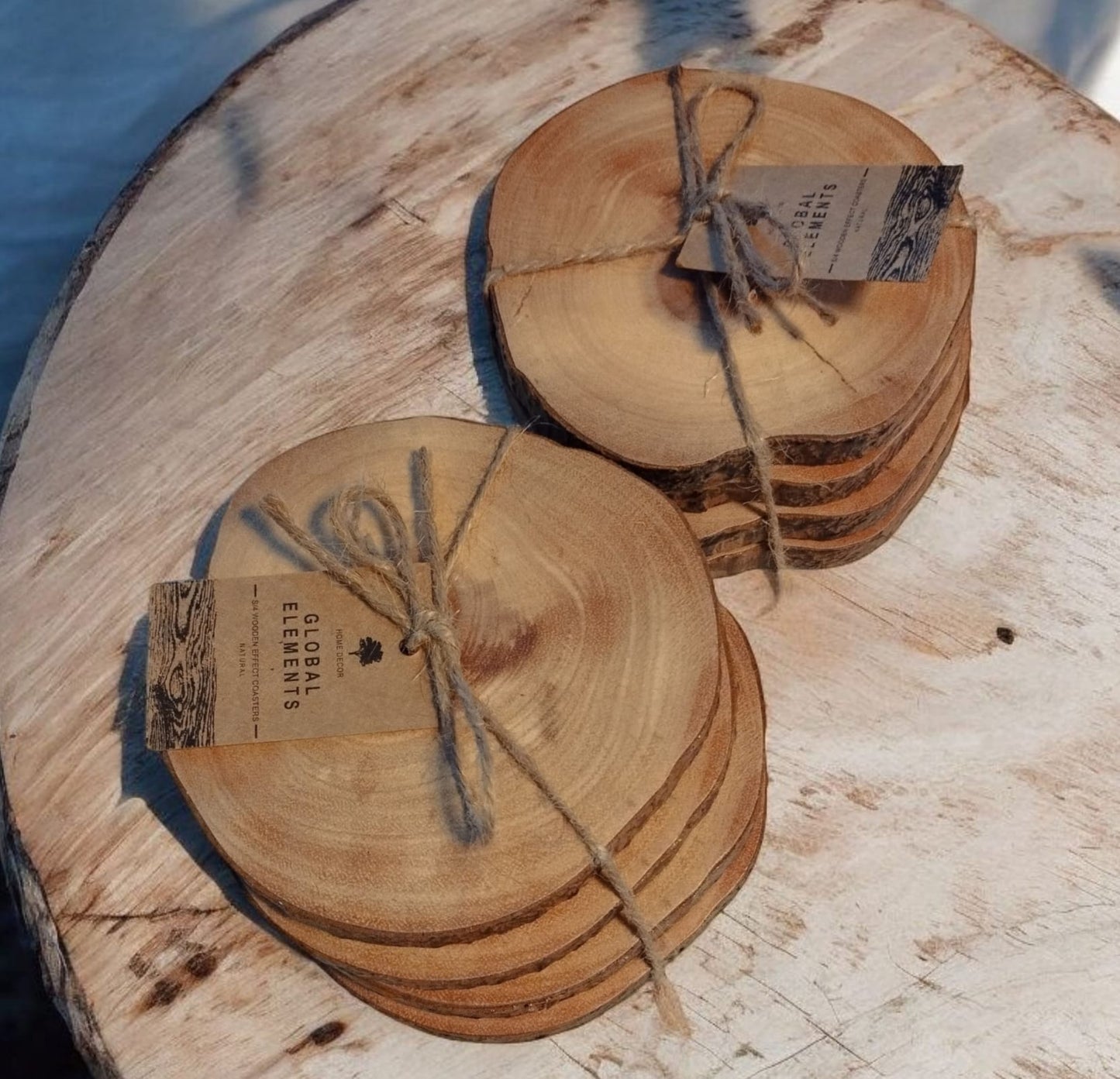 8 wood effect coasters