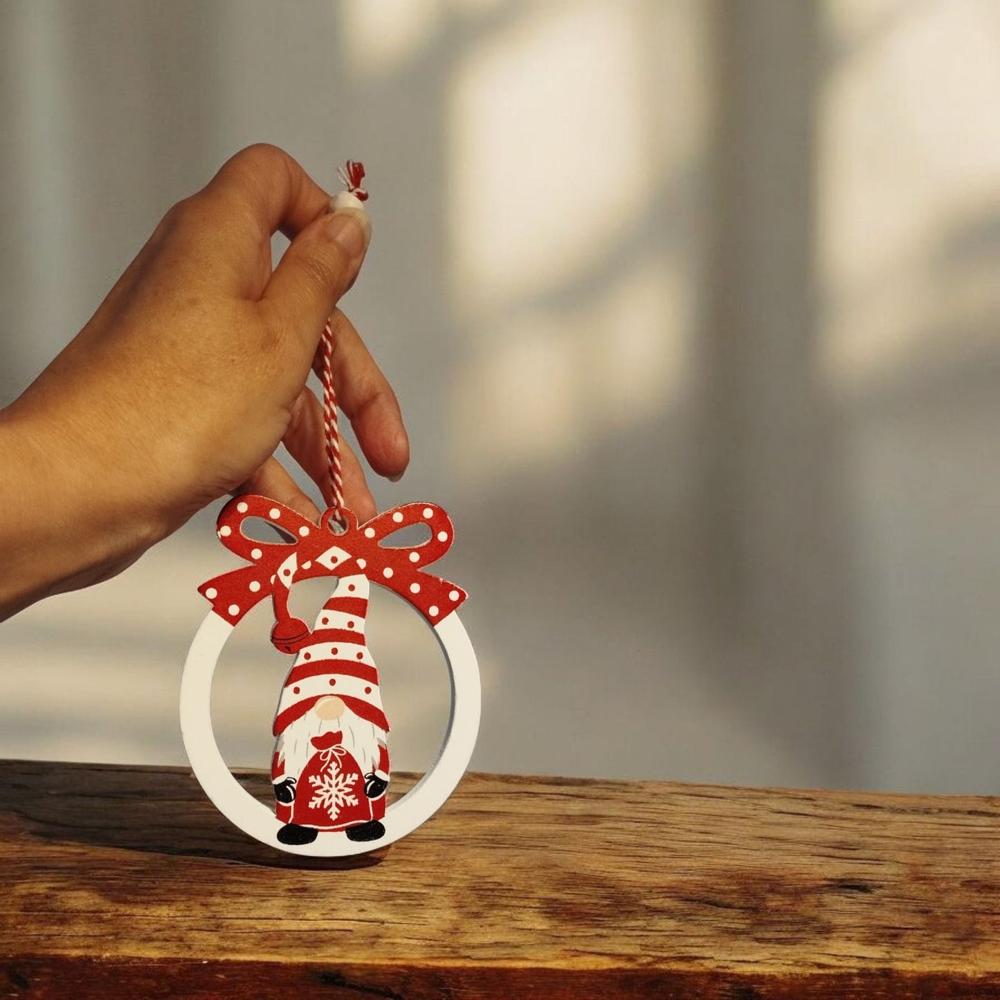 12 x Wooden Hanging Gonk Baubles