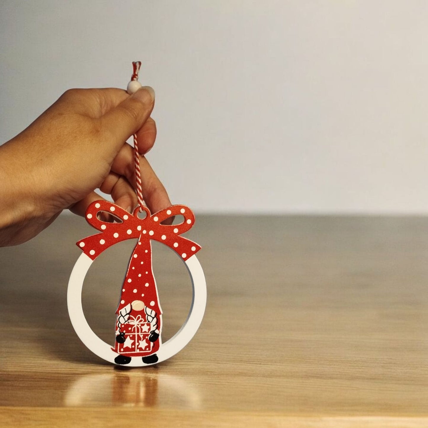 12 x Wooden Hanging Gonk Baubles