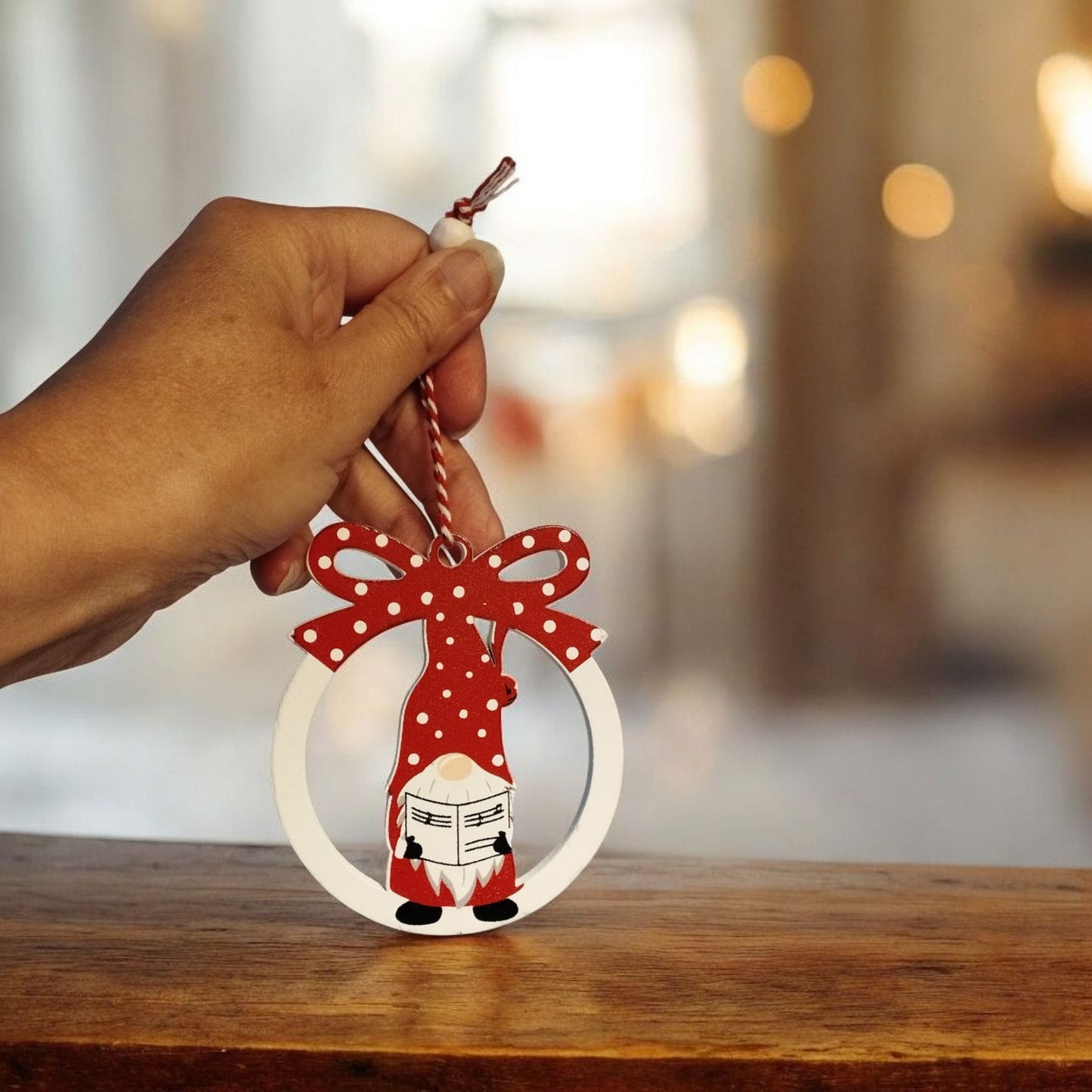 12 x Wooden Hanging Gonk Baubles