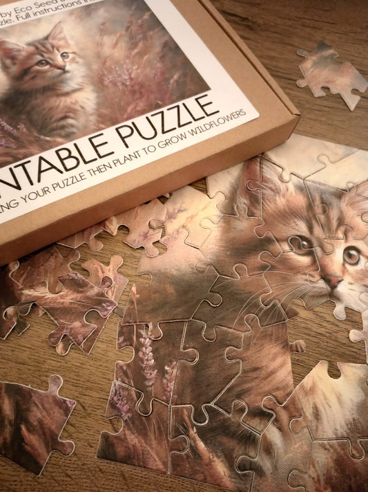 Plantable Puzzle Cat